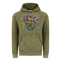 Vintage Olive Mardi gras mask french bulldog Vintage Hoodie - RanaPortraitStore