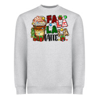 Heather Grey fa la la la latte Heavyweight Sweatshirt - Zillion Design Studio