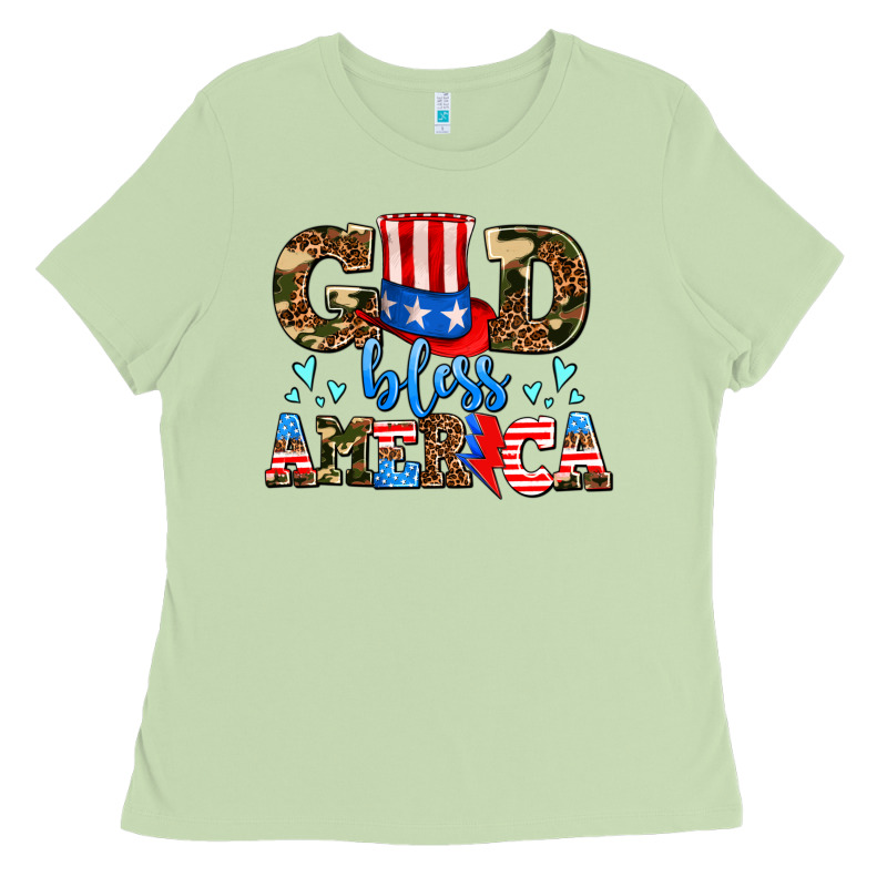 God Bless America Ladies Tee by AdoDesignShop | Teevron