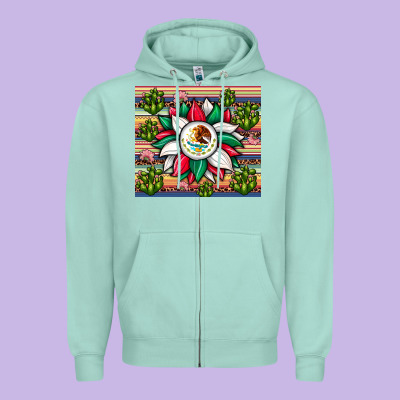 Sunflower Mexican Flag Tumbler Zipper Hoodie Designed By Jahusdesignshop