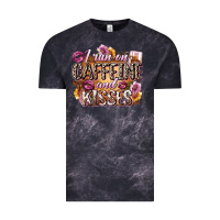 Cloud Black i run on caffeine and kisses Vintage Tee - Zillion Design Studio