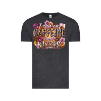 Vintage Black i run on caffeine and kisses Vintage Tee - Zillion Design Studio