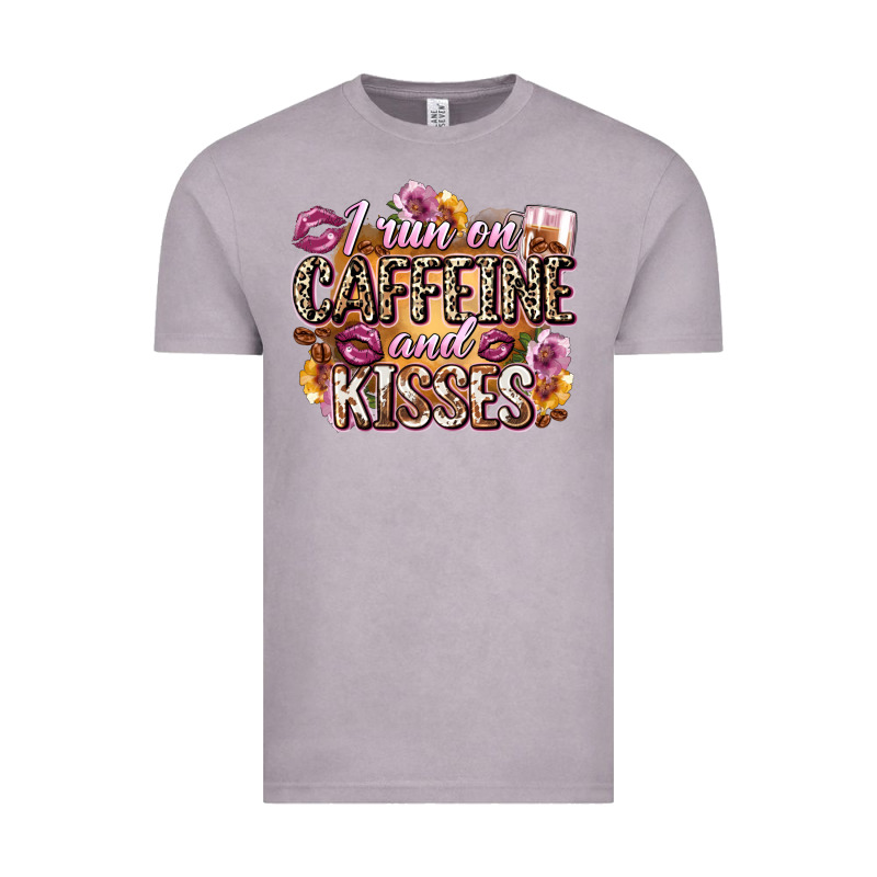 I Run On Caffeine And Kisses Vintage Tee by Zillion Design Studio | Teevron