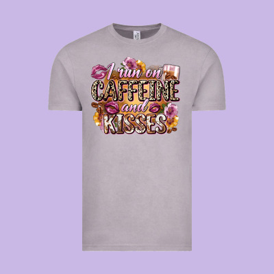 I Run On Caffeine And Kisses Vintage Tee Designed By Zillion Design Studio
