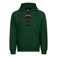 Foreset Green Pink Glitter, Leopard Pattern Mom Skull Urban Hoodie - Bettercallsaul