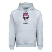 Heather Grey Pink Glitter, Leopard Pattern Mom Skull Urban Hoodie - Bettercallsaul
