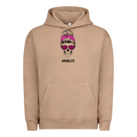 Pigment Burro Pink Glitter, Leopard Pattern Mom Skull Urban Hoodie - Bettercallsaul