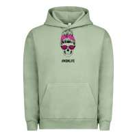 Pigment Oil Green Pink Glitter, Leopard Pattern Mom Skull Urban Hoodie - Bettercallsaul