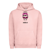 Pigment Salmon Pink Glitter, Leopard Pattern Mom Skull Urban Hoodie - Bettercallsaul