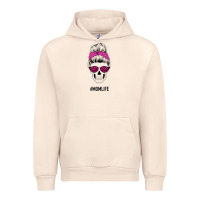 Sandshell Pink Glitter, Leopard Pattern Mom Skull Urban Hoodie - Bettercallsaul