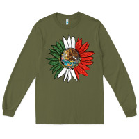 Army Green mexico sunflower Long Sleeve Tee - HRA Design Shop