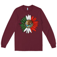 Burgundy mexico sunflower Long Sleeve Tee - HRA Design Shop