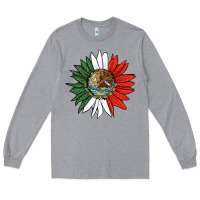 Heather Grey mexico sunflower Long Sleeve Tee - HRA Design Shop