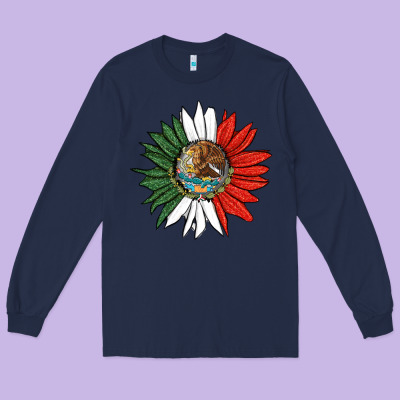 Mexico Sunflower Long Sleeve Tee Designed By Hra Design Shop
