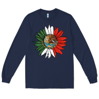 Navy mexico sunflower Long Sleeve Tee - HRA Design Shop