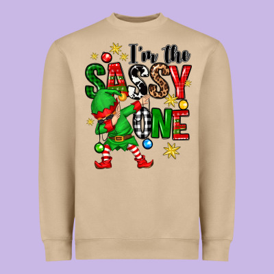 Im The Sassy One Elf Heavyweight Sweatshirt Designed By Zillion Design Studio