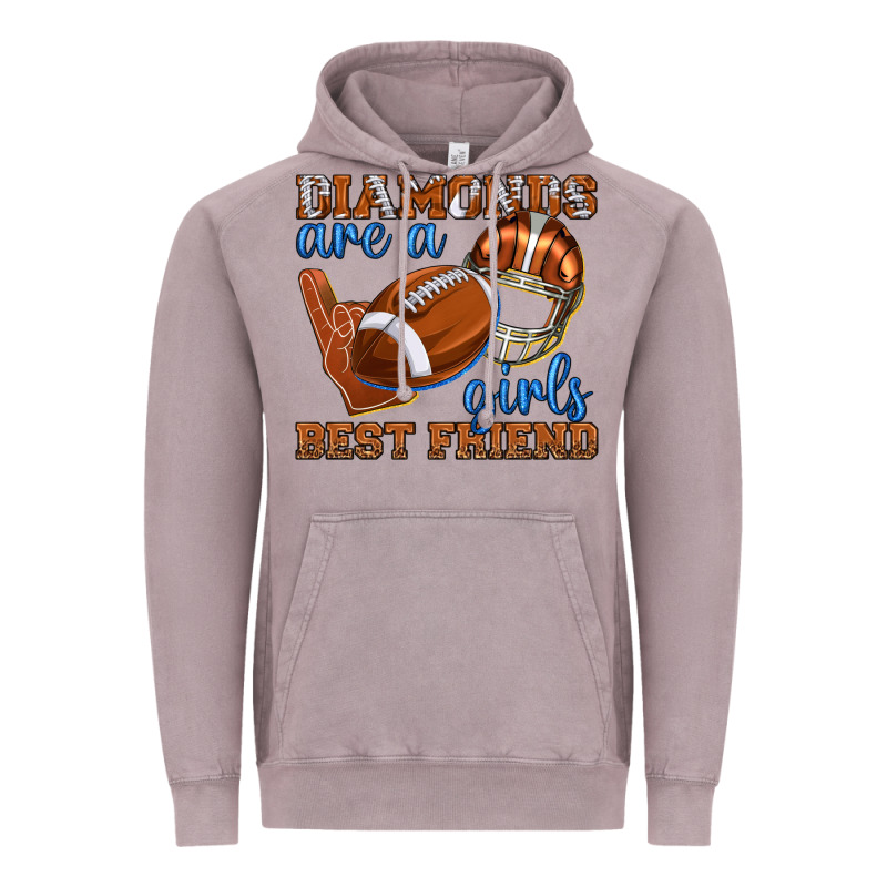 Diamonds Are A Girls Best Friend Football Vintage Hoodie by texasbilliewilder | Teevron