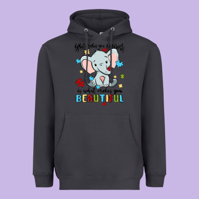 What Makes You Different Is What Makes You Beautif Heavyweight Hoodie Designed By Maliassmallbusiness