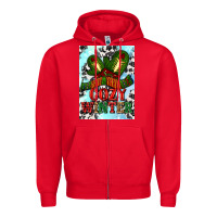 Red cozy winter with gloves and scarf Zipper Hoodie - AdoDesignShop