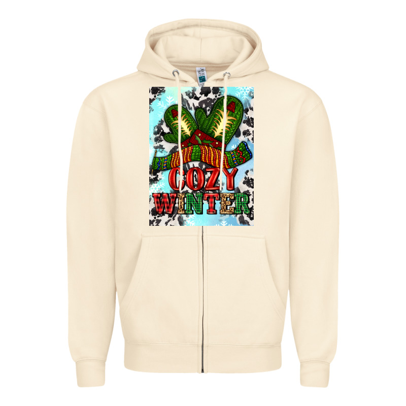 Cozy Winter With Gloves And Scarf Zipper Hoodie by AdoDesignShop | Teevron