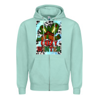 Seafoam cozy winter with gloves and scarf Zipper Hoodie - AdoDesignShop