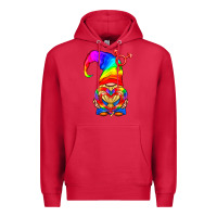 Cardinal LGBTQ+ Pride Gnome With Heart Balloon Premium Hoodie - BundleAndBundleShop