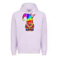 Lilac LGBTQ+ Pride Gnome With Heart Balloon Premium Hoodie - BundleAndBundleShop