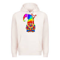 Pale Pink LGBTQ+ Pride Gnome With Heart Balloon Premium Hoodie - BundleAndBundleShop