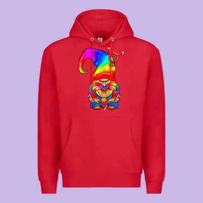 Lgbtq+ Pride Gnome With Heart Balloon Premium Hoodie Designed By Bundleandbundleshop
