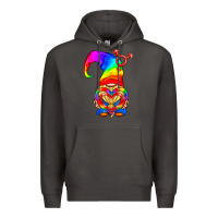 Smoke LGBTQ+ Pride Gnome With Heart Balloon Premium Hoodie - BundleAndBundleShop