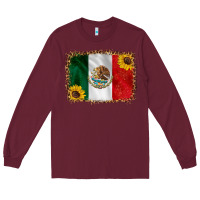 Burgundy mexico flag background Long Sleeve Tee - HRA Design Shop