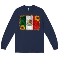 Navy mexico flag background Long Sleeve Tee - HRA Design Shop