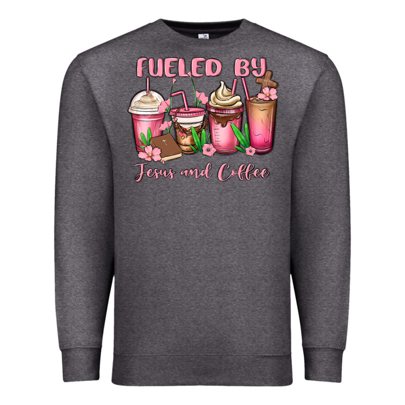 Fueled By Jesus And Coffee Premium Sweatshirt by MaliasSmallBusiness | Teevron