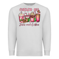 Dove Grey fueled by jesus and coffee Premium Sweatshirt - MaliasSmallBusiness