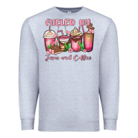 Heather Grey fueled by jesus and coffee Premium Sweatshirt - MaliasSmallBusiness