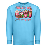 Ocean Blue fueled by jesus and coffee Premium Sweatshirt - MaliasSmallBusiness