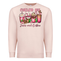 Pale Pink fueled by jesus and coffee Premium Sweatshirt - MaliasSmallBusiness