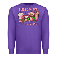 Purple fueled by jesus and coffee Premium Sweatshirt - MaliasSmallBusiness