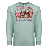Seafoam fueled by jesus and coffee Premium Sweatshirt - MaliasSmallBusiness