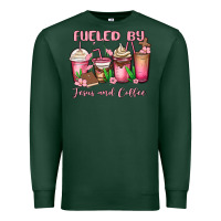 Sports Green fueled by jesus and coffee Premium Sweatshirt - MaliasSmallBusiness