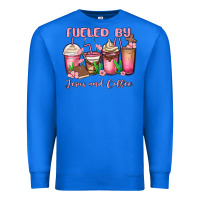 True Royal fueled by jesus and coffee Premium Sweatshirt - MaliasSmallBusiness