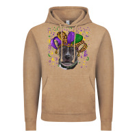 Vintage Coffee Mardi Gras Pitbull with Hat Vintage Hoodie - RanaPortraitStore
