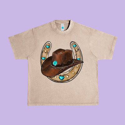 Horseshoe Cowboy Hat Urban Heavy Tee Designed By Ranaportraitstore