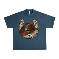 Midnight Navy horseshoe cowboy hat Urban Heavy Tee - RanaPortraitStore