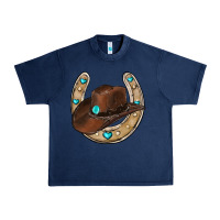 Navy horseshoe cowboy hat Urban Heavy Tee - RanaPortraitStore