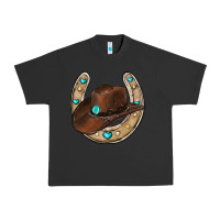 Pigment Black horseshoe cowboy hat Urban Heavy Tee - RanaPortraitStore