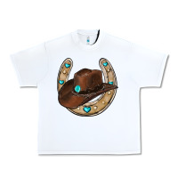 White horseshoe cowboy hat Urban Heavy Tee - RanaPortraitStore