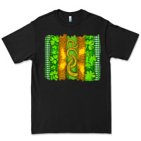 Black saint patricks horseshoe shamrock leopard glitter brushstroke Premium Tee - Artiststas