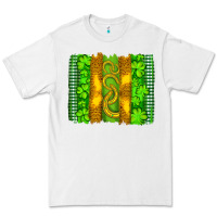 Saint Patricks Horseshoe Shamrock Leopard Glitter Brushstroke Premium Tee | Teevron