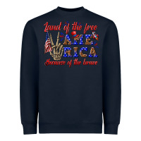 Navy land of the free america because of the brave Heavyweight Sweatshirt - texasbilliewilder